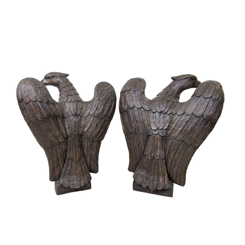 Bronze Eagle on Ball Sculpture Set
