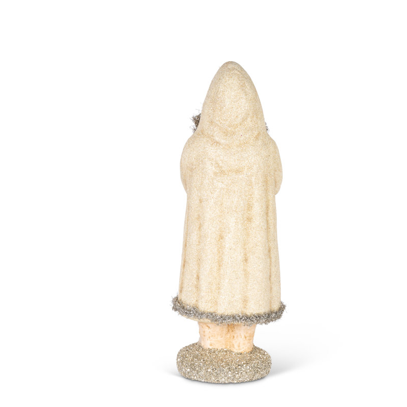 Paper Mache Santa with Tree, 15.25"H, 15.25"h