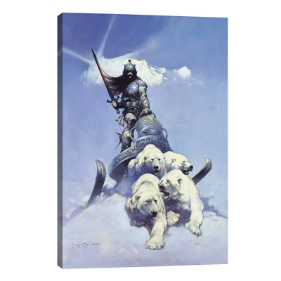 Silver Warrior by Frank Frazetta - Wrapped Canvas Painting