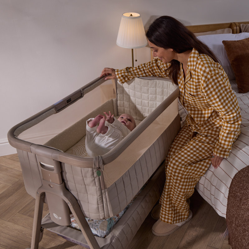 Tutti Bambini CoZee Sense Bedside Crib, Soft Walnut / Cocoa