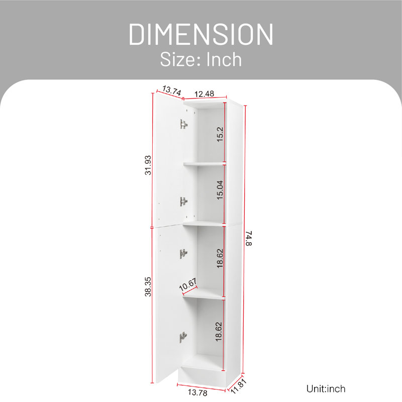 Burcet Bathroom Cabinet, White