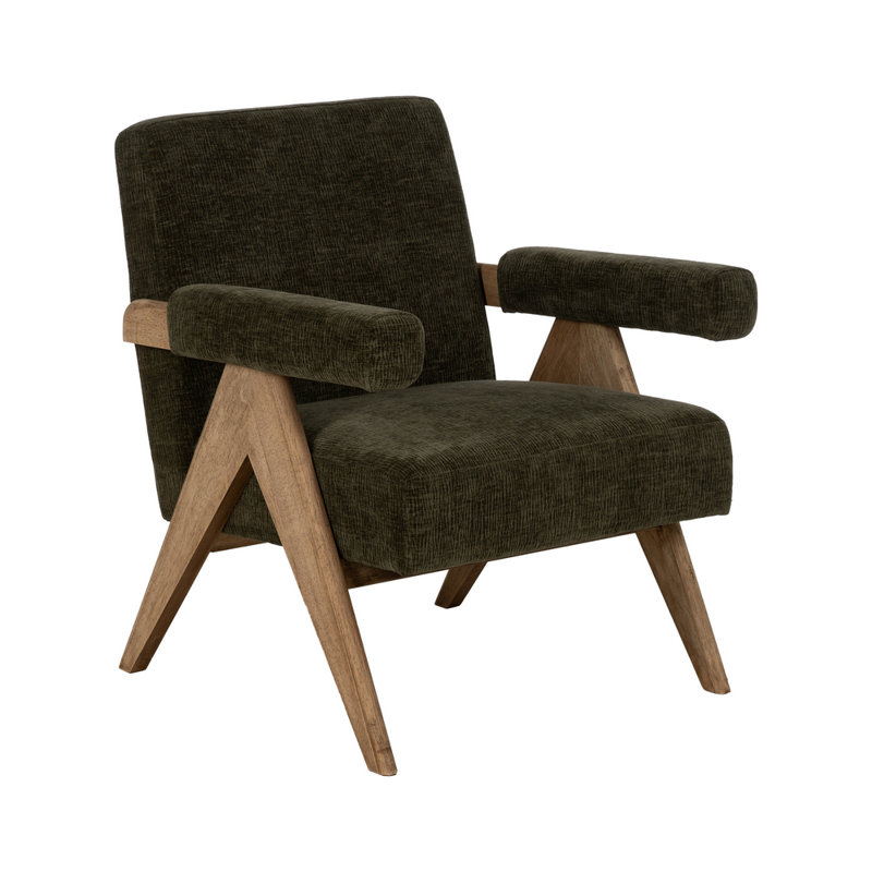 Hamleigh Upholstered Armchair, Green Polyester