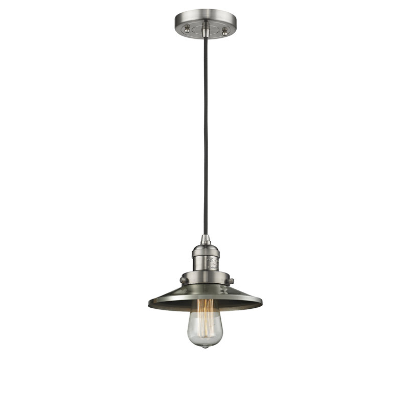 Luminaire suspendu conique à 1 lumière Gault, Nickel satiné brossé