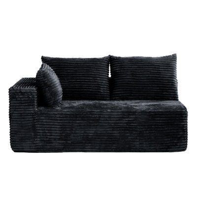 Arub Boneless Modern Modular Cloud Plush Corduroy Fabric Left-Arm Sofa ,No Assembly Required