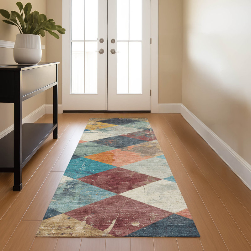 Premium Machine Washable Millbrook AMF1956 Geometric Rug, Runner 2'3" x 7'6"