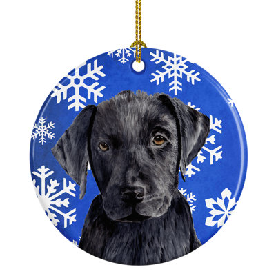 Ornement figurine suspendu en céramique de noël winter
