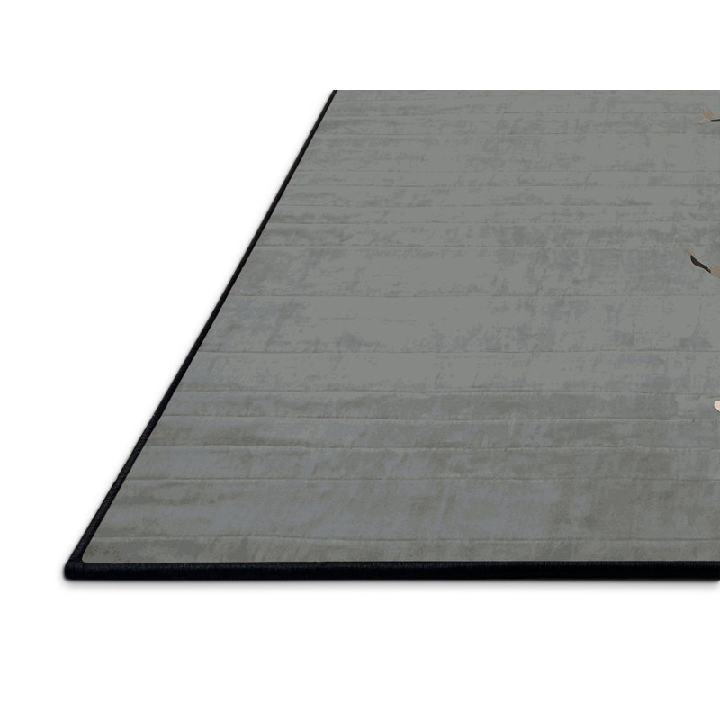 Tapis gris soyeux et moelleux, Rectangle 8 pi x 12 pi