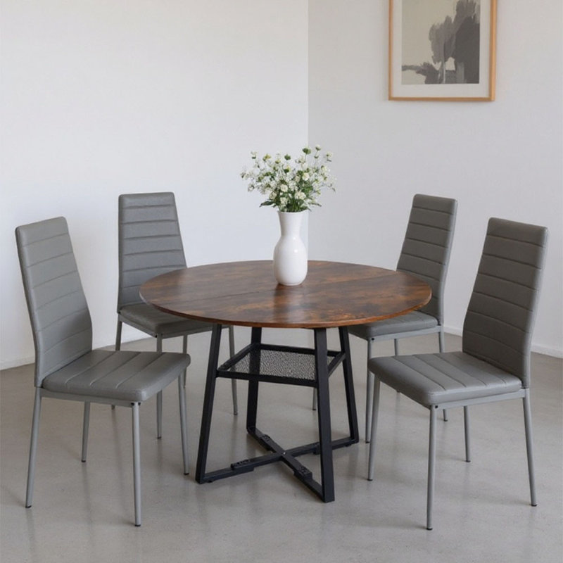 4 - Person Dining Set, Grey/Black
