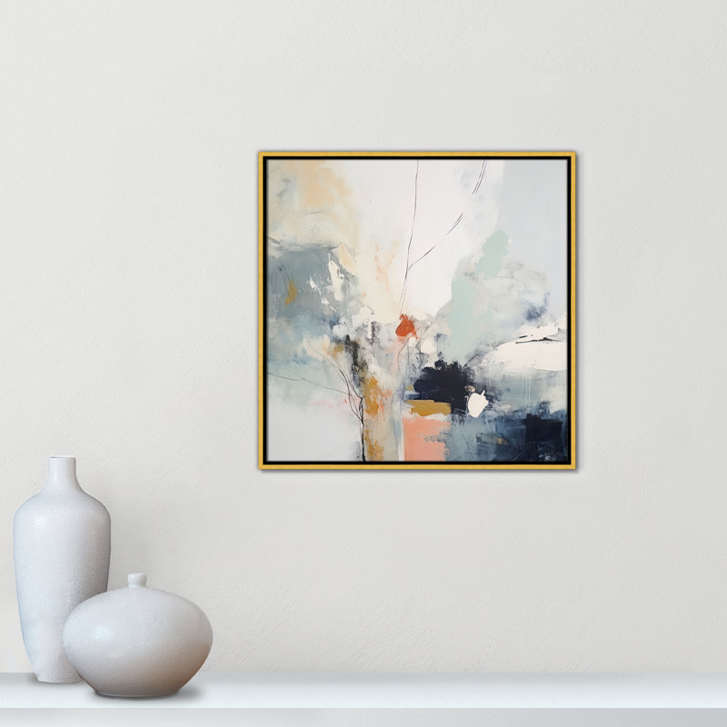 «Ethereal Blue Beats II» par Irena Orlov, Toile avec cadre, L 25,5 po x H 25,5 po, Flotteur doré
