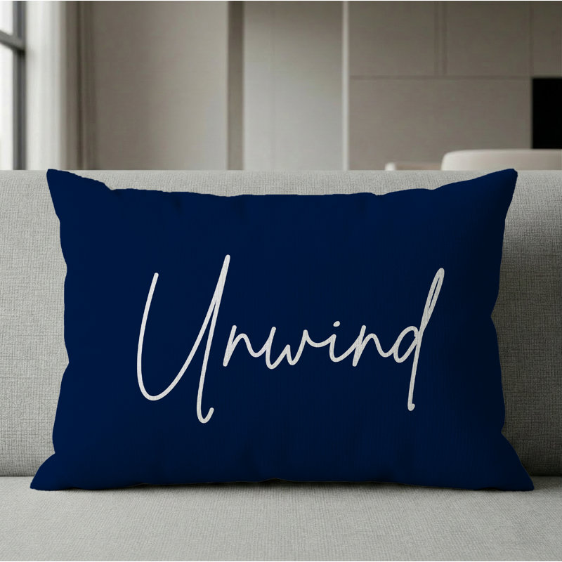 Unwind Pillow 16"X12" Navy, Rectangle 12"H x 16"W, Navy