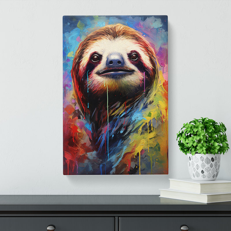 Sloth Modern - Wrapped Canvas, 50cm H x 35cm W x 3cm D