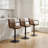  Mid-century Morden Diamond Design Upholstered Faux Leather Swivel Bar Stool with Footrest and Armrest-1638425791-1638425789