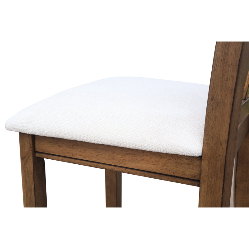 Chaises de salle à manger brunes, en bois, sièges rembourrés, de 2, dossier peint de style moderne 2, coussin confortable
