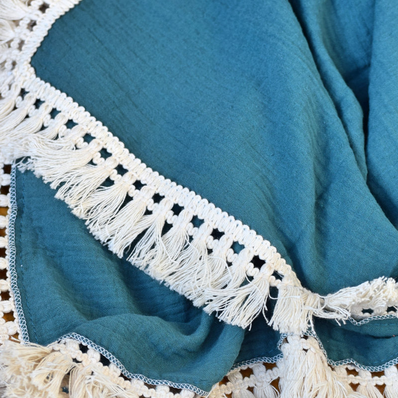 Couverture pour bébé 100% coton Jered, Sarcelle
