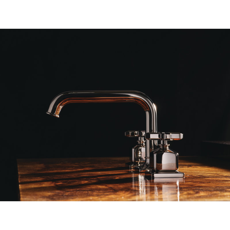 Apothecary Widespread Faucet, Polished Chrome, Cross