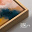 Orange, jaune, bleu marine, peinture abstraite moderne, coups de peinture encadrés, images de salon-101791701-101791703