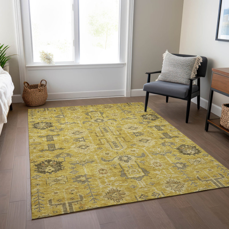 Killingly Washable Oriental Indoor / Outdoor Rug, Rectangle 3' x 5'