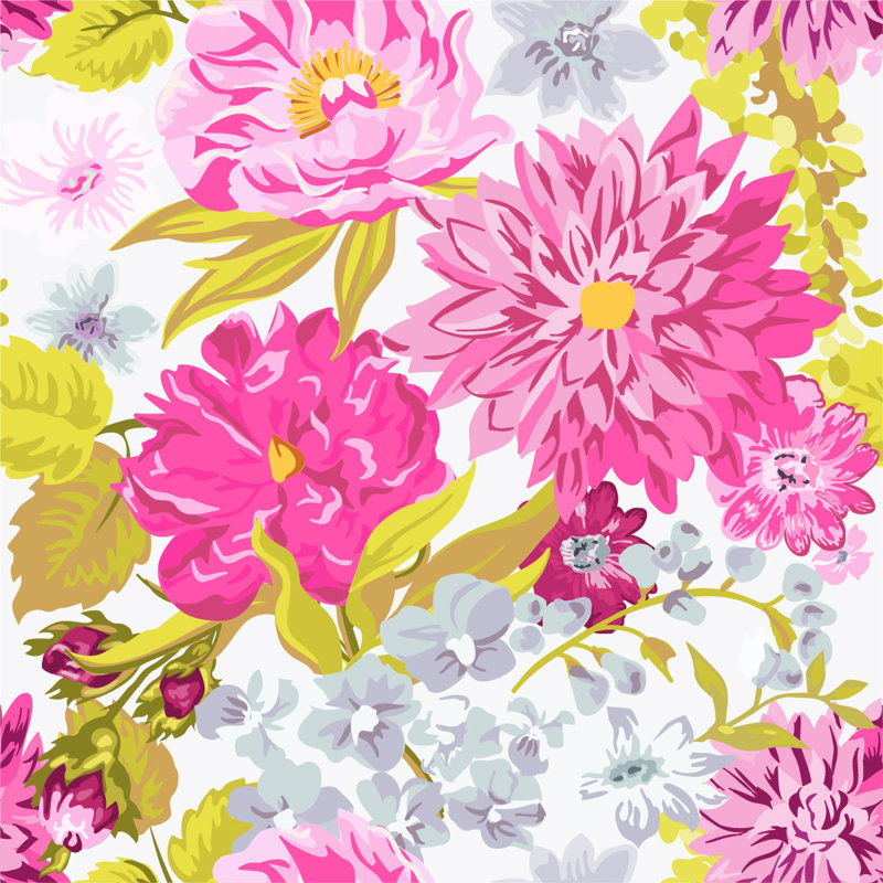 Peel & Stick Floral Wall Mural, 8.33' W x 8.33' L
