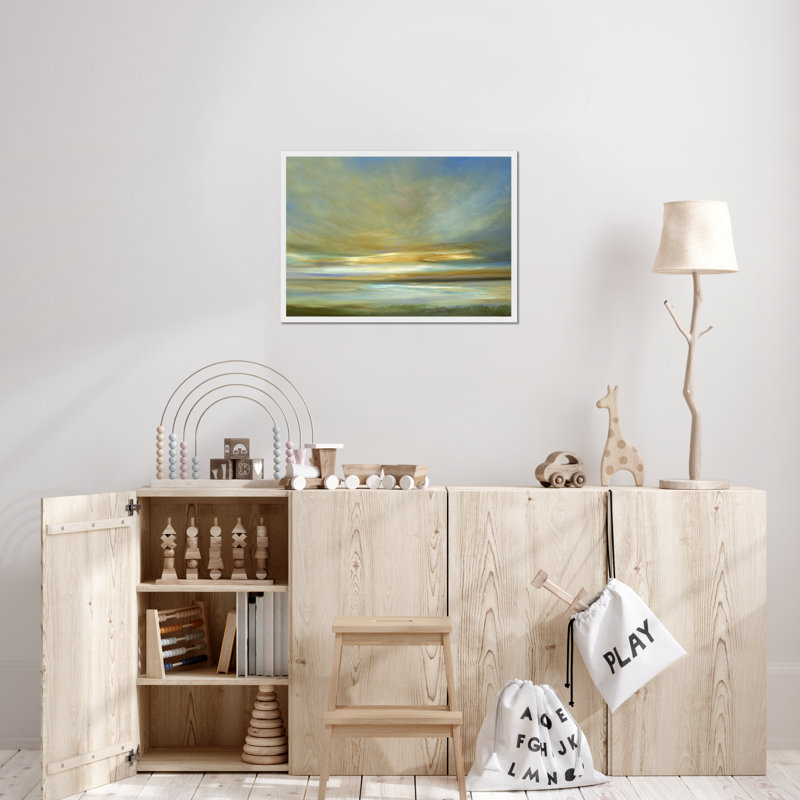 Light On The Dunes by Sheila Finch - Painting, White Framed Paper Print, 34cm H x 50cm W