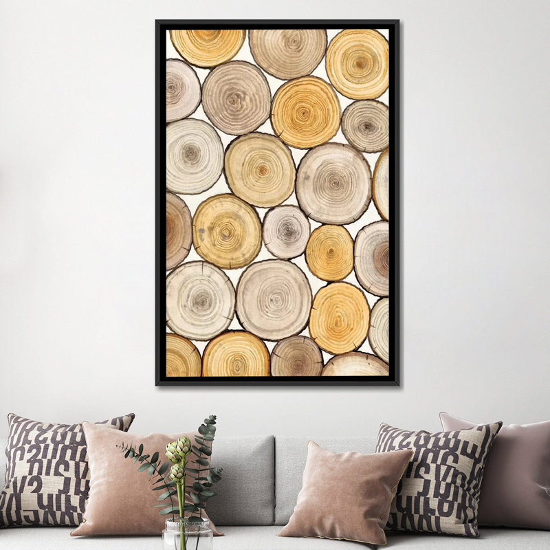 « tree ring study ii », impression sur toile, H 26 po x l 18 po x P 1,5 po, Toile avec cadre noir, Pas de tapis