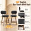 Tabourets de bar Nidovia 63,5 cm (25 po) de hauteur comptoir, pivotants à 360°, dossier bas, revêtement en similicuir, assise rembourrée, pieds en métal et repose-pieds.-2069176728-2069176729