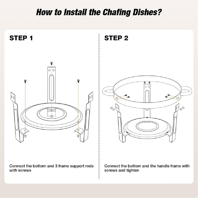 Stainless Steel Chafing Dishes for Buffet, 5QT 4 Pack Round Chafing Dish Buffet Set w/Lid Holder  (Set of 4)