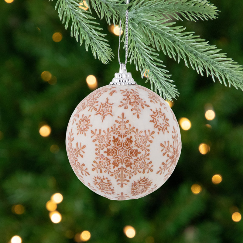 Ensemble de boules de Noël brunes en flocons de neige découpés 2,25 po