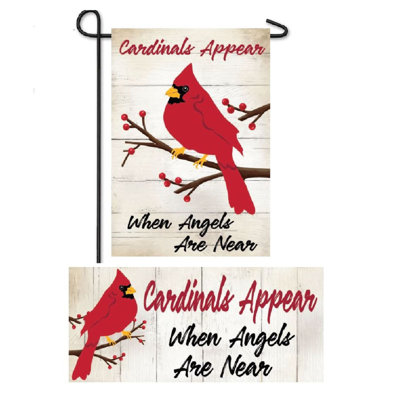 Winter Christmas When Angels Are Near Garden Burlap Flag and Sassafras 2 Piece Non-Slip Outdoor Door Mat Set