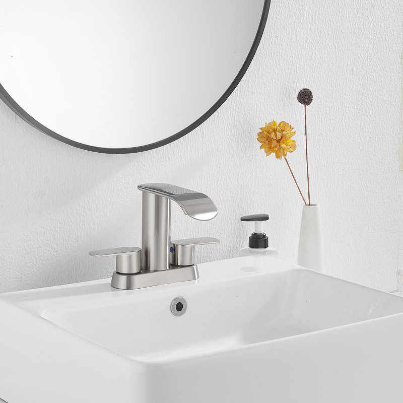 Centerset Bathroom Faucet, Brushed Nickel