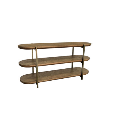 Latte Finish Console Table With Storage, 61.45 In. Depth And 17.97 Width Modern Brown 30.46 Height