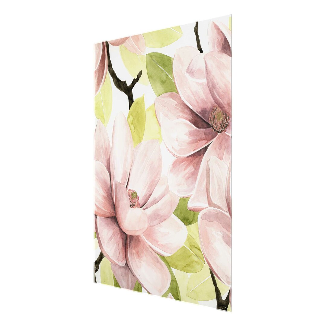 Glasbild Magnolia Blush II