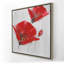 Trois fleurs rouges avec centre doré - art sur toile botanique-1664496181-1664496180
