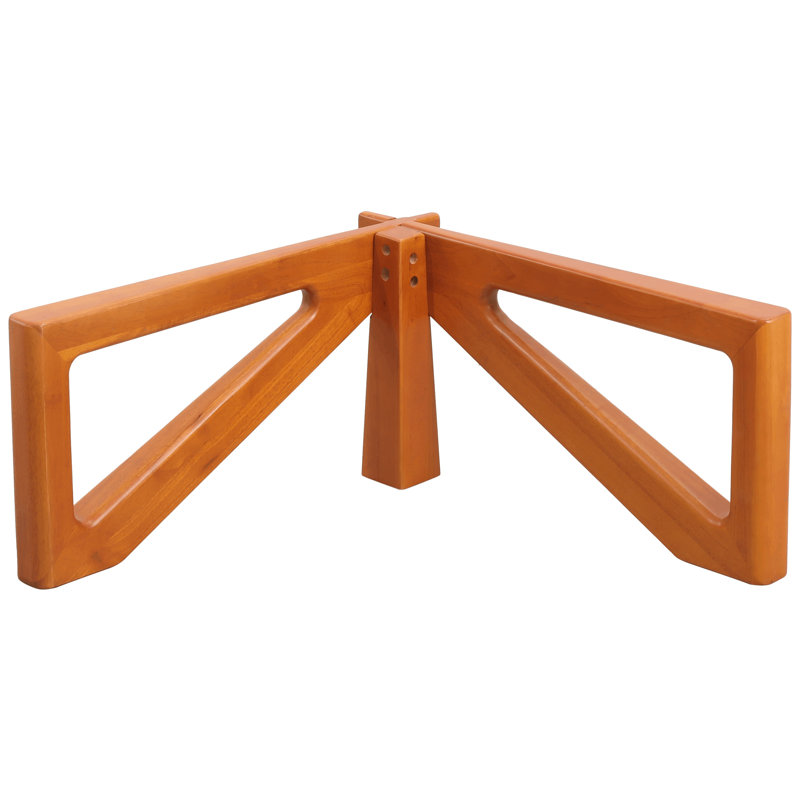 Issie Solid Wood Table Base, Light Walnut