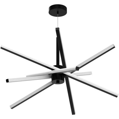 Modern Sputnik Chandelier Ceiling 82W LED Black Pendant Light
