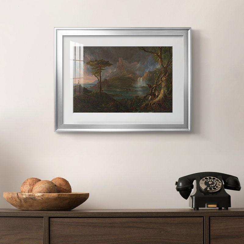 «The Course of Empire: The Savage State» (doublon de THC9.) - Thomas Cole - reproduction encadrée avec passe-partout et verre - 1834