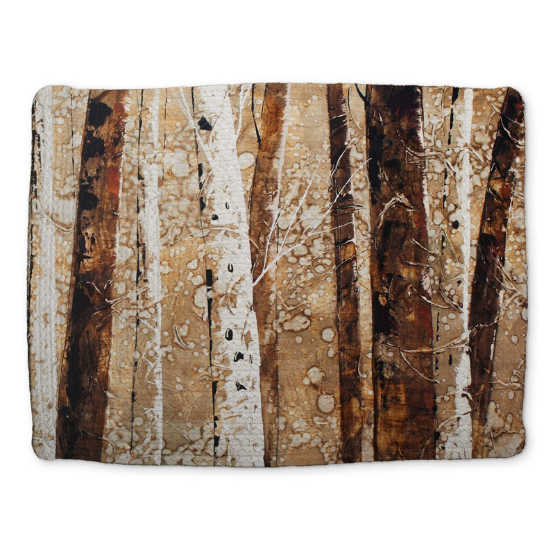 Rustic Landscapes Tree Trunks Braided Polyester Placemat