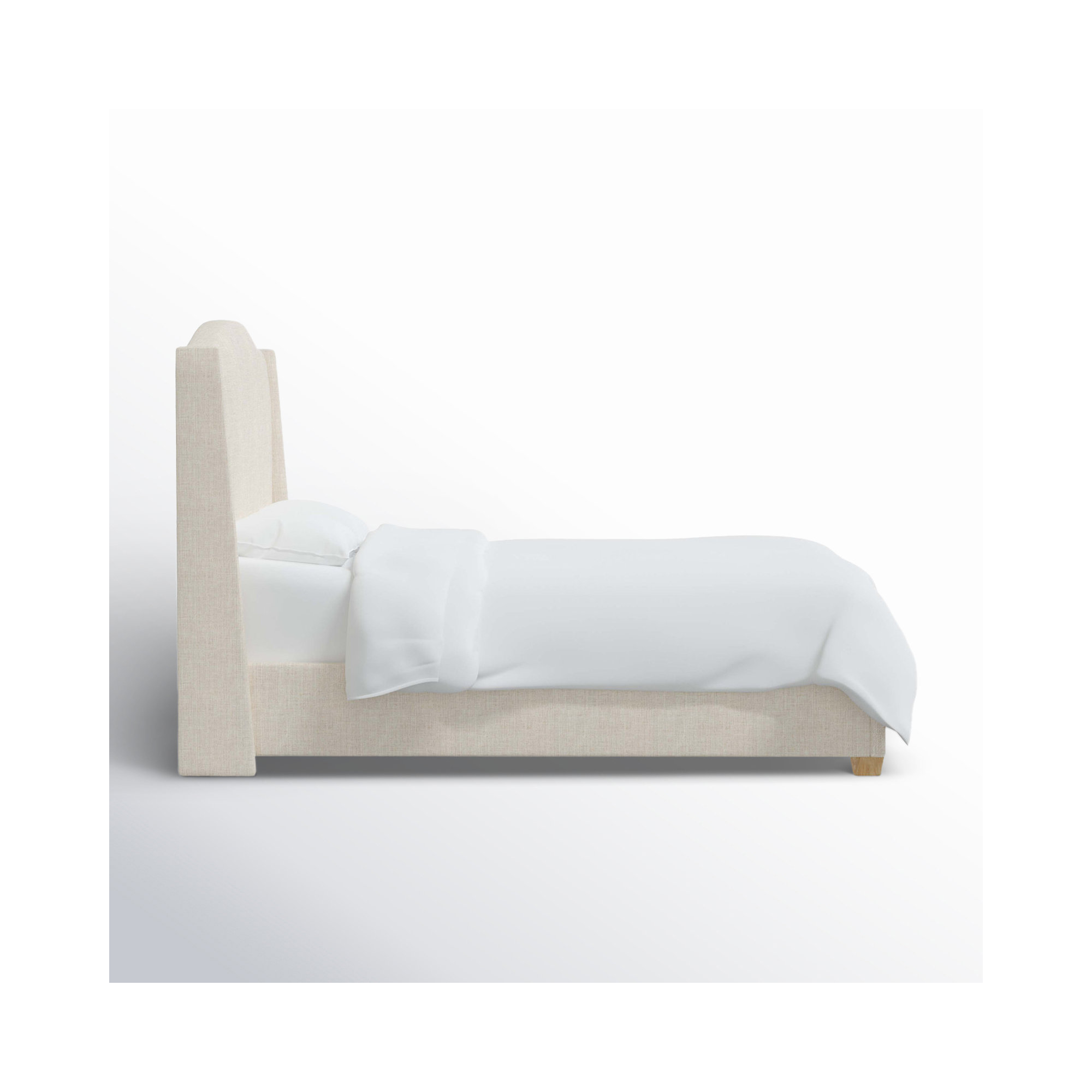 Allis Upholstered Wingback Bed, Classic Talc Linen, California King