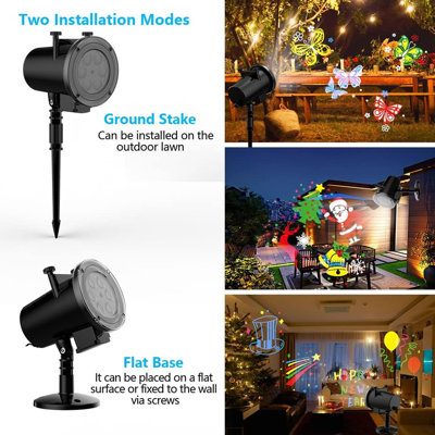 Holiday Projector Light, Christmas Projector Lights 12 HD Slides LED Waterproof Light Outdoor Indoor Light with Remote Control for Party Garden Halloween Xmas Holiday Landscape Decor