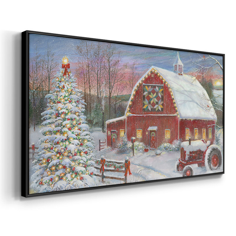 Anticipating Christmas - Toile tendue avec châssis tendue, prête à accrocher, H 21 po x l 41 po, Noir