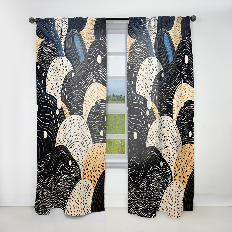 Eara Gray abstract corals river - Nautical Curtain - Velvet Room Darkening - 1 panel, 52" W x 90" L