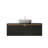 Ruben 48" Bathroom Vanity&sink, Wall-mounted Floating Plywood Storage Cabinet, Twill Double Doors With Metal Trim, Marble Pattern Rectangle Ceramic Vessel Basin&black Sintered Stone Top, Black