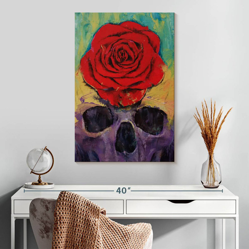 Crâne Hitzel rose, H 30 po x l 20 po
