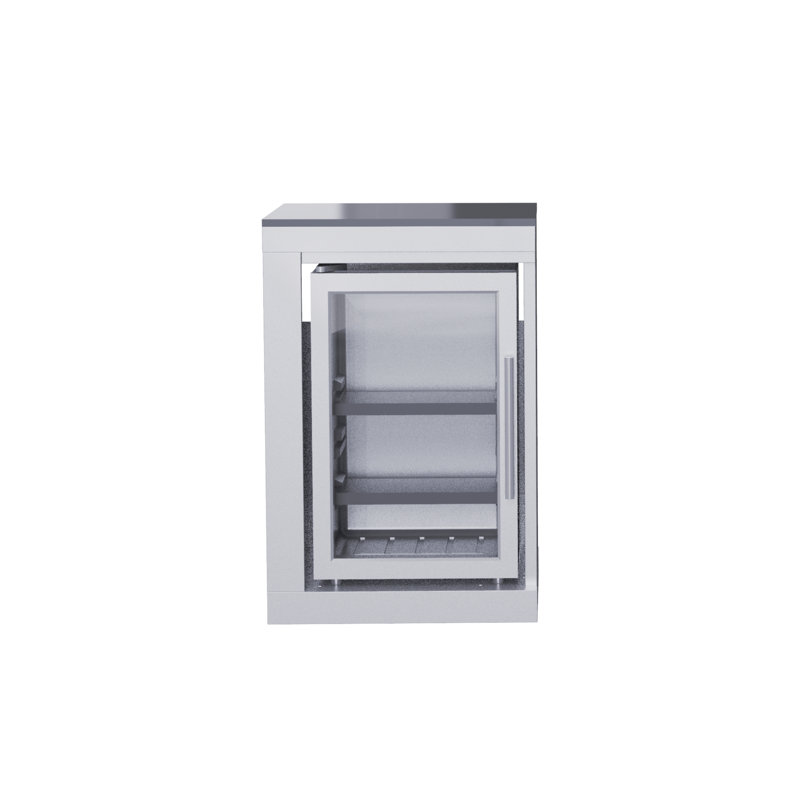 Mini réfrigérateur extérieur modulaire en acier inoxydable Akoah, autoportant avec roues