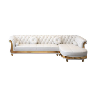 Modern Chesterfield L-shaped Sectional Sofa