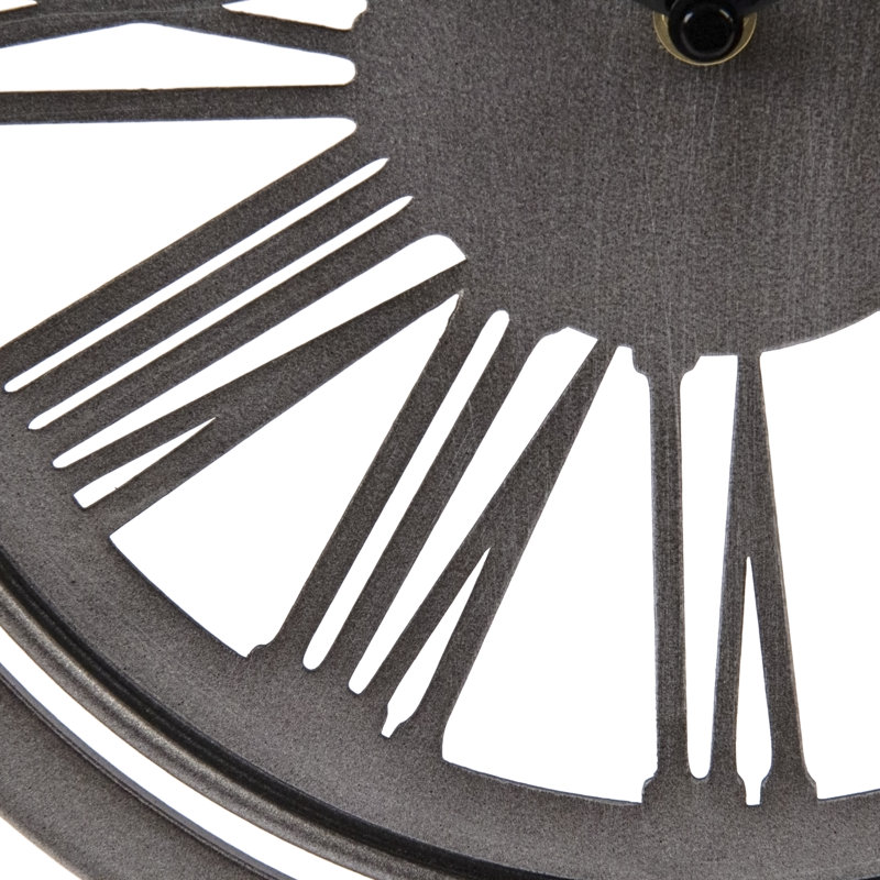 Horloge de table analogique en métal noir