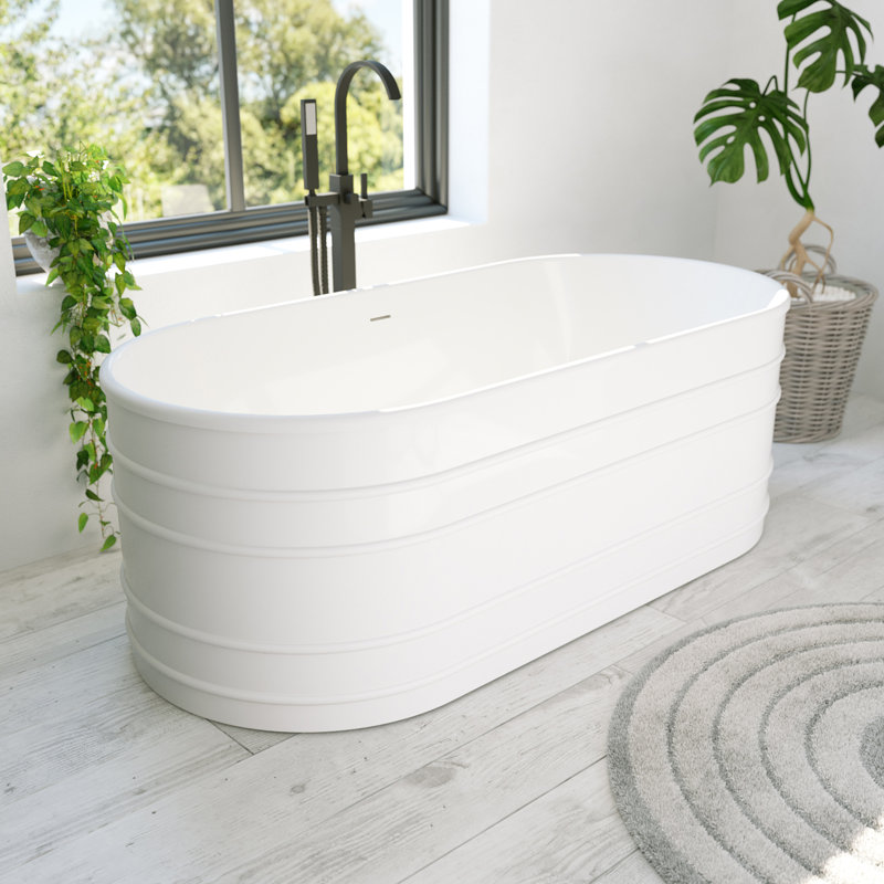 Infinity Z 67 in. L x 30-3/4 in. W x 22-7/8 in. H Freestanding Acrylic Bathtub, Oil Rubbed Bronze