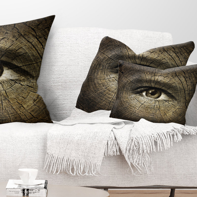 Yeux vieillissants - Coussin imprimé abstrait, Rectangulaire, 12 po x 20 po
