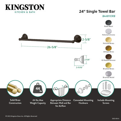 Kingston Brass Metropolitan 24-Inch Towel Bar