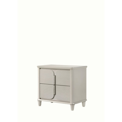 Laveda Pearl Nightstand with 2 Pacious Drawers