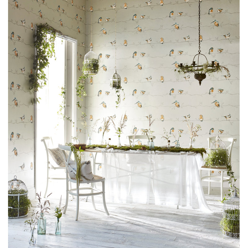 Perisco Wallpaper, Coral/Lemon